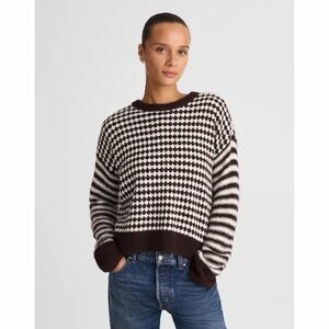NWT! Madewell - Mixed Stripe Pullover Sweater - Molasses & Ivory - Size Large